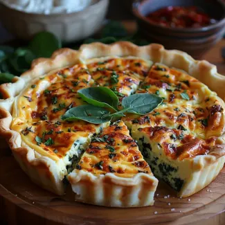 Imagem da notícia Quiche Verde Vegana: Deliciosa Fusão de Tofu, Alho Poró e Espinafre